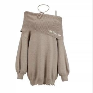 off shoulder sweater skirts dress